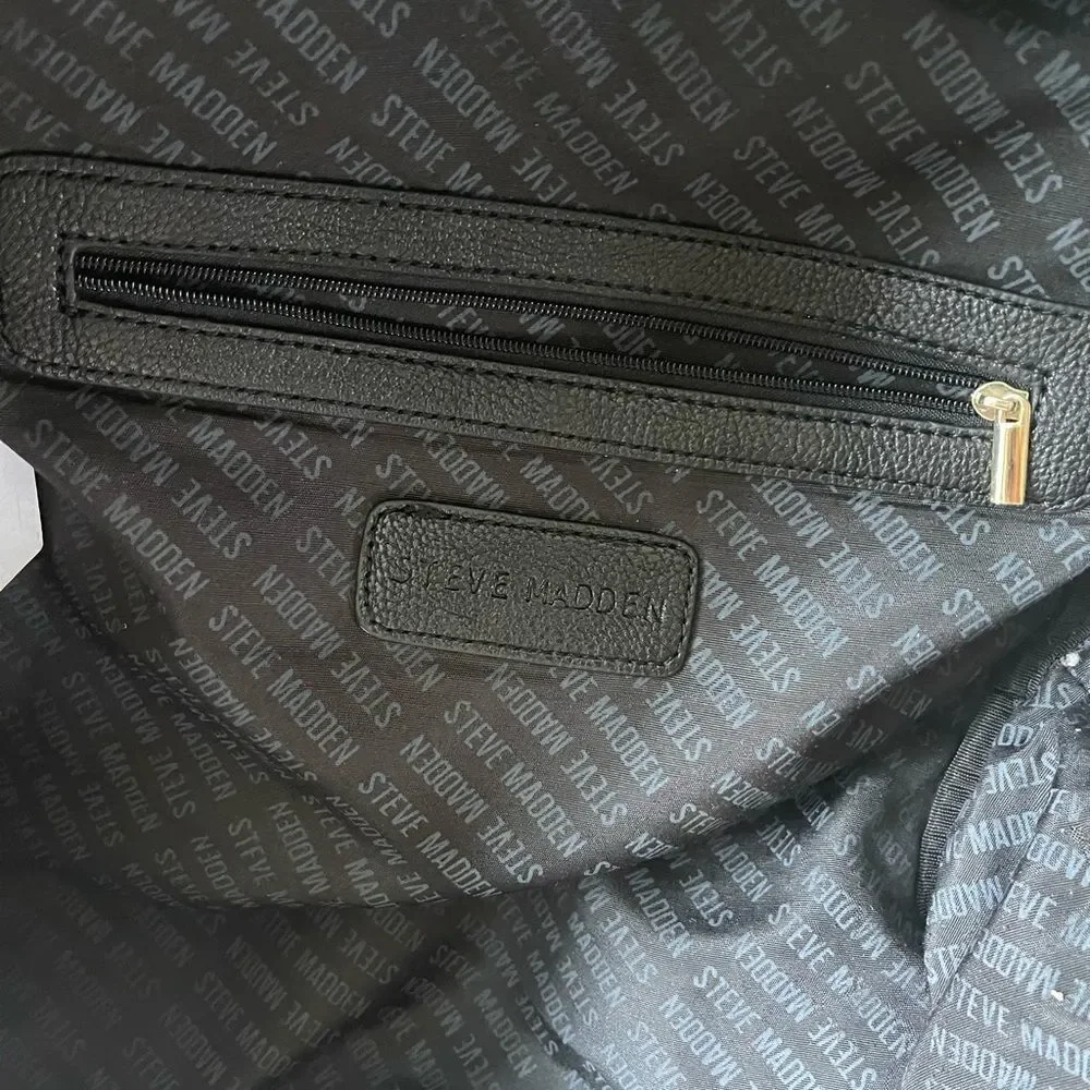 Steve Madden Nylon blush pink backpack with black embroidery back straps.